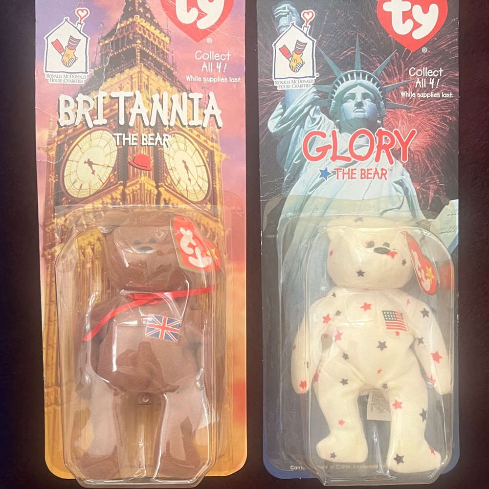 Ty Britannia and Glory Bears - Brown and Cream